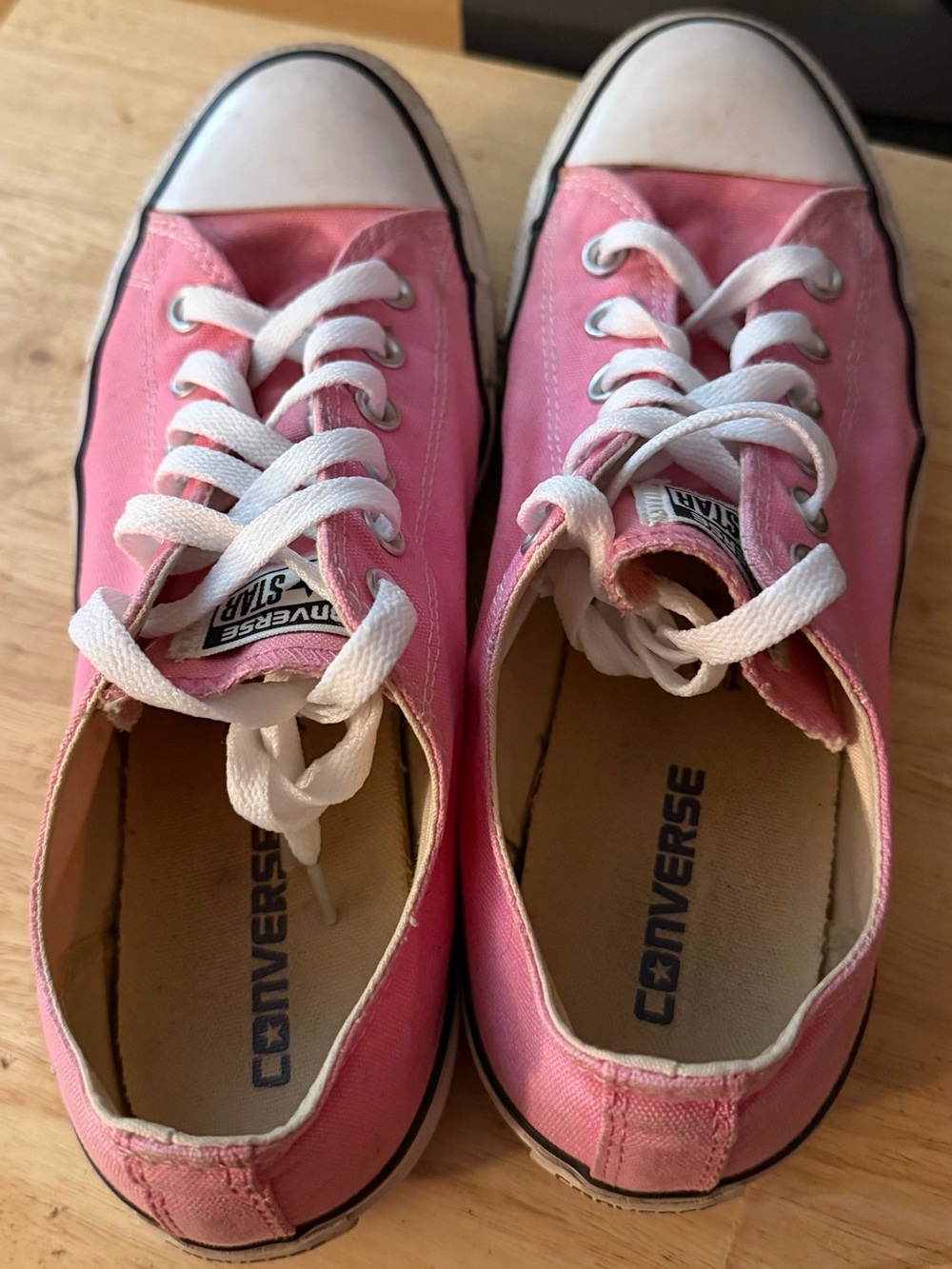 Converse  Pink Canvas Low-Top Sneakers